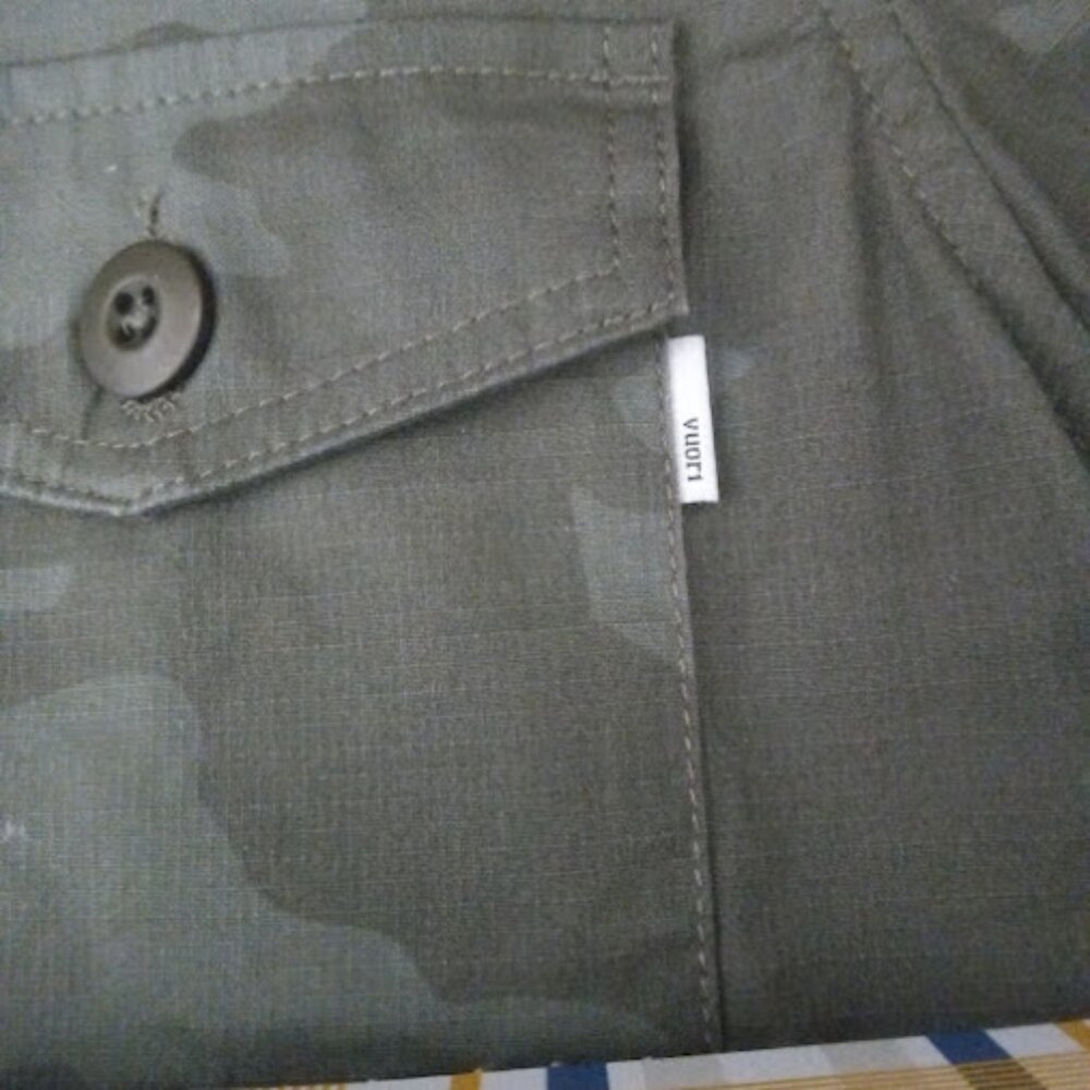 VUORI | Camo Oregano Green Ripstop Boxy Organic Cotton Button Up Front Jacket M - Picture 13 of 15